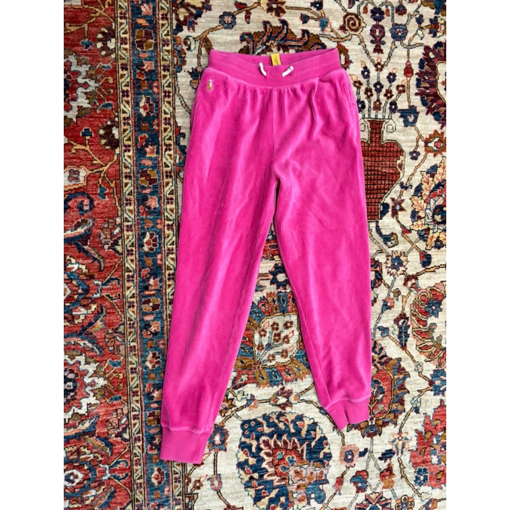 Polo Ralph Lauren Girls Pink Jogger Sweatpants M 8 10 Ribbed Logo